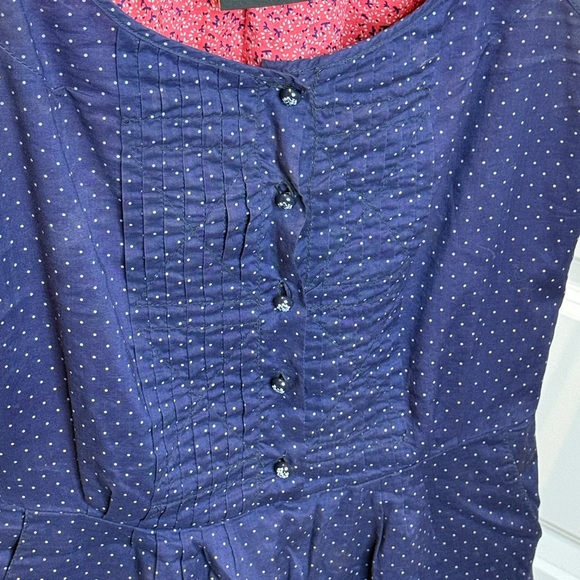 Maison Scotch Navy Blue Polka Dot Dress size 2 fits size Medium - Picture 3 of 10